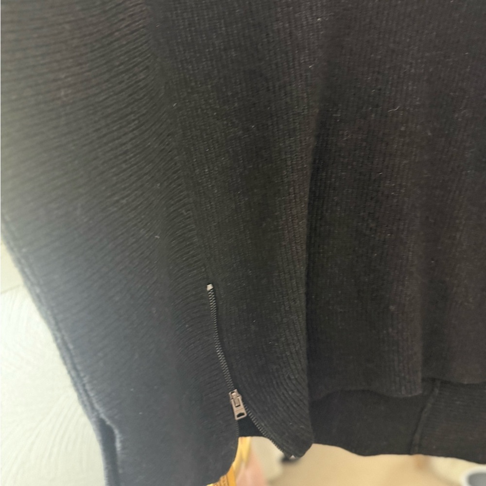 All Saints Charcoal V-Neck  Cold Shoulder Sweater - Picture 3 of 12